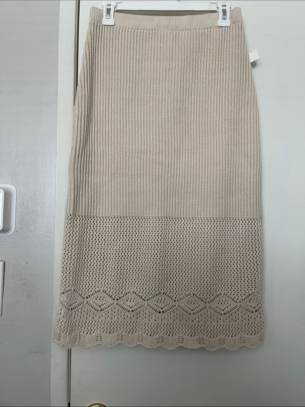 House of Harlow 1960 (Set) Cream Ribbed Knit Top and Skirt - Picture 6 of 8